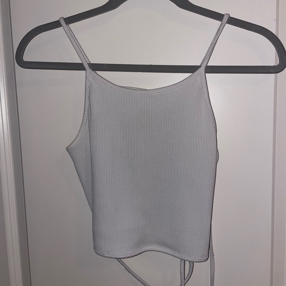 Gray Ribbed Women's Tank Top